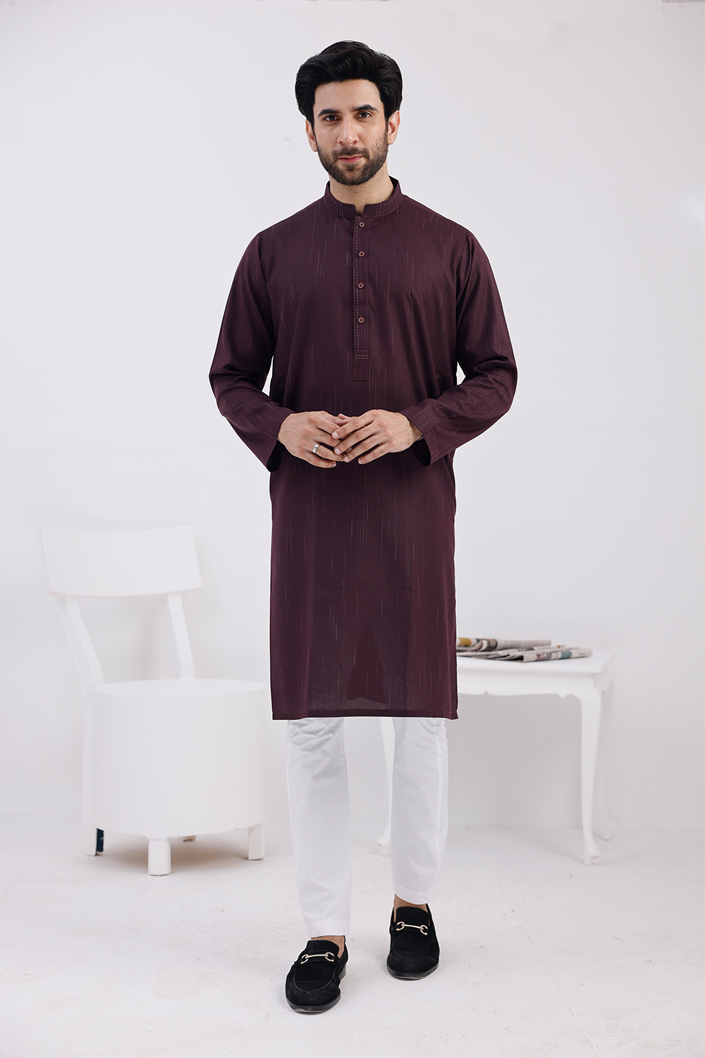 12A1385_e8bdb6b0-ebbc-4693-8001-aeb8b8509895 Plain Kurta - 14 - Image 1