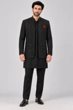 Black Embroidered Prince Coat