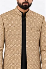 Elephant Gold Embroidered Prince Coat - Image 3