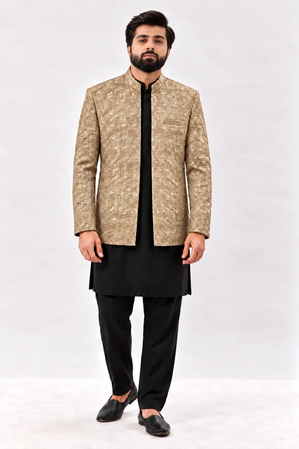 elephant-gold-embroidered-prince-coat-front (1) Elephant Gold Embroidered Prince Coat - Image 1