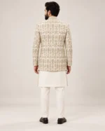 Ivory Maisuri Embroidered Prince Coat - Image 3