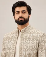 Ivory Maisuri Embroidered Prince Coat - Image 4
