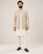 Ivory Maisuri Embroidered Prince Coat